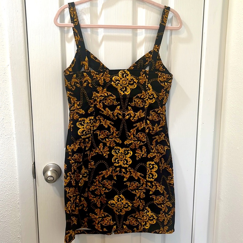 Topshop Black and gold dress